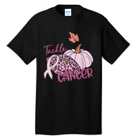 Tackle Cancer Pumpkin Breast Cancer Awareness Football Tall T-Shirt