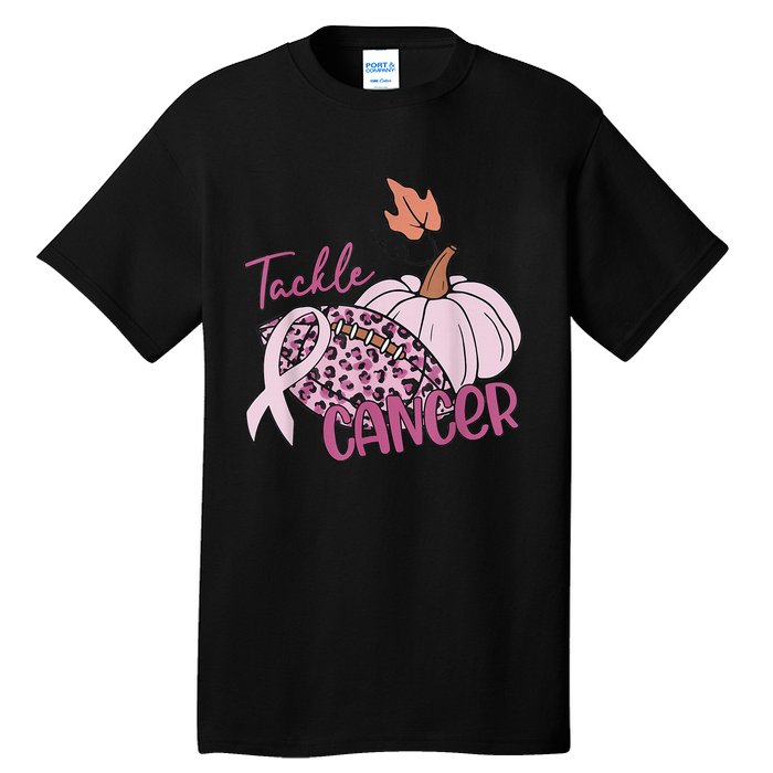 Tackle Cancer Pumpkin Breast Cancer Awareness Football Tall T-Shirt