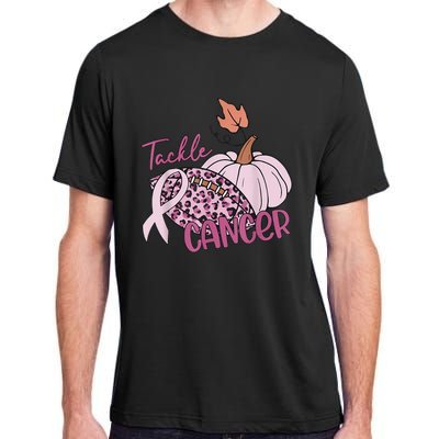 Tackle Cancer Pumpkin Breast Cancer Awareness Football Adult ChromaSoft Performance T-Shirt