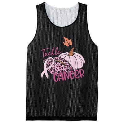 Tackle Cancer Pumpkin Breast Cancer Awareness Football Mesh Reversible Basketball Jersey Tank