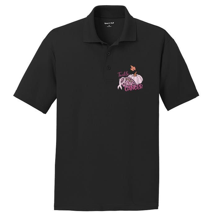 Tackle Cancer Pumpkin Breast Cancer Awareness Football PosiCharge RacerMesh Polo