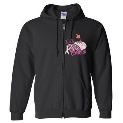 Tackle Cancer Pumpkin Breast Cancer Awareness Football Full Zip Hoodie