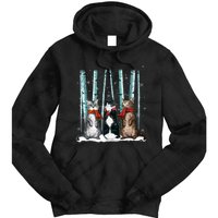 Three Cats Play Snow Winter Funny Cat Lover Merry Christmas Tie Dye Hoodie