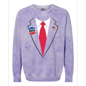 Trump Costume President Trump Suit Maga Halloween Colorblast Crewneck Sweatshirt