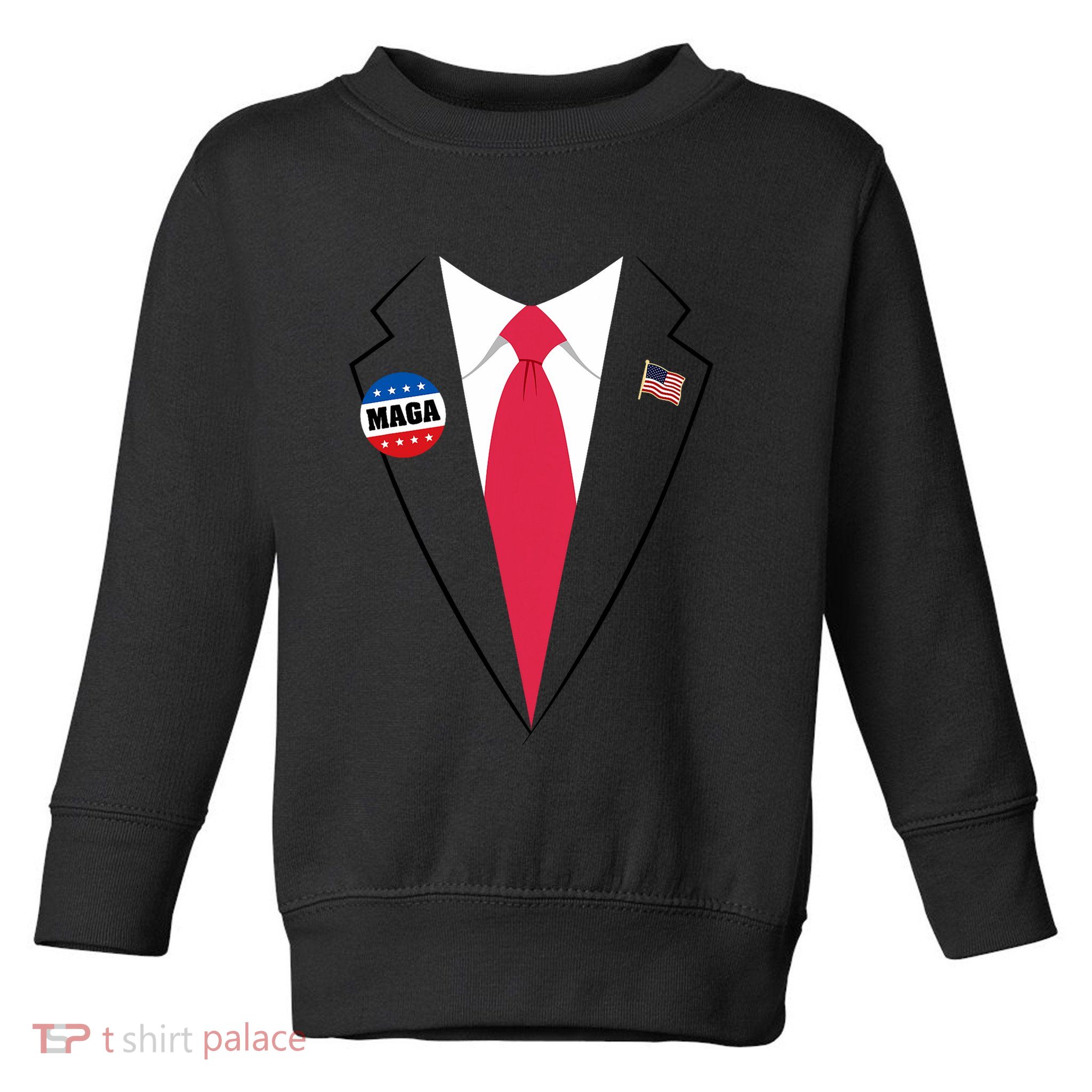 Trump Costume President Trump Suit Maga Halloween Toddler Sweatshirt