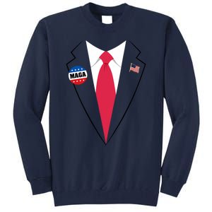 Trump Costume President Trump Suit Maga Halloween Tall Sweatshirt