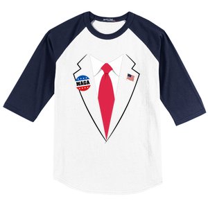 Trump Costume President Trump Suit Maga Halloween Baseball Sleeve Shirt