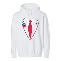 Trump Costume President Trump Suit Maga Halloween Garment-Dyed Fleece Hoodie