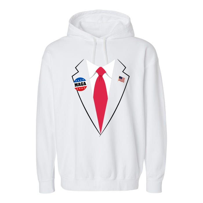 Trump Costume President Trump Suit Maga Halloween Garment-Dyed Fleece Hoodie