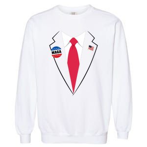 Trump Costume President Trump Suit Maga Halloween Garment-Dyed Sweatshirt