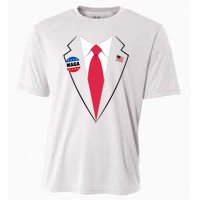 Trump Costume President Trump Suit Maga Halloween Cooling Performance Crew T-Shirt