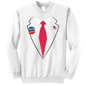 Trump Costume President Trump Suit Maga Halloween Sweatshirt