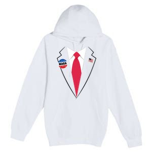 Trump Costume President Trump Suit Maga Halloween Premium Pullover Hoodie