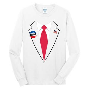 Trump Costume President Trump Suit Maga Halloween Tall Long Sleeve T-Shirt