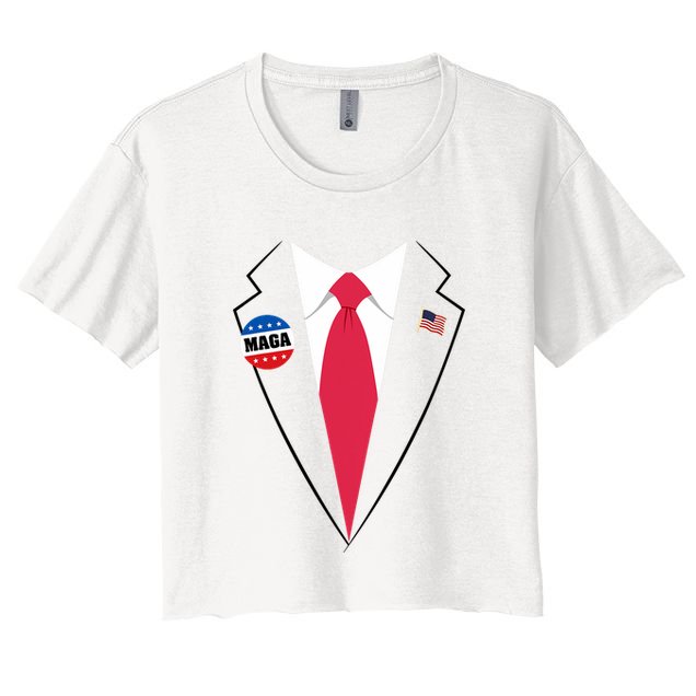 Trump Costume President Trump Suit Maga Halloween Crop Top