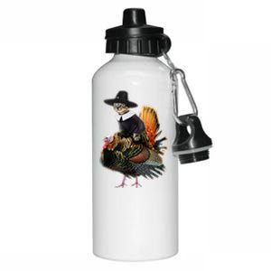 Thanksgiving Cat Pilgrim Costume Aluminum Water Bottle