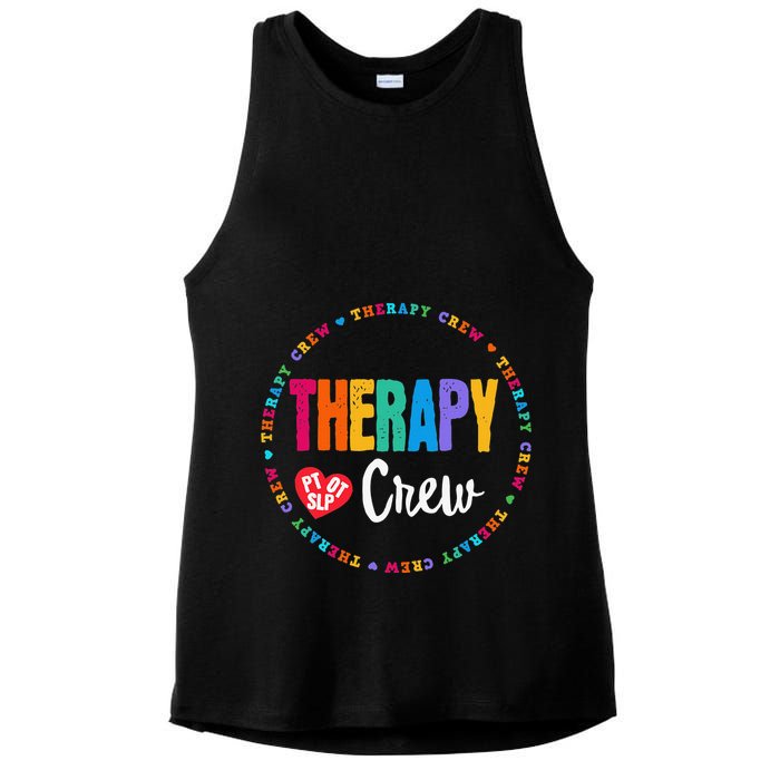 Therapy Crew PT OT SLP Occupational Therapist Week Team Ladies PosiCharge Tri-Blend Wicking Tank