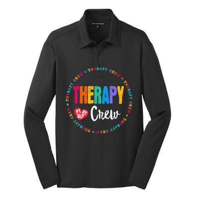 Therapy Crew PT OT SLP Occupational Therapist Week Team Silk Touch Performance Long Sleeve Polo