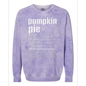 Thanksgiving Christmas Pumpkin Pie Nutritional Facts Colorblast Crewneck Sweatshirt