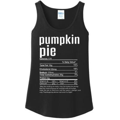 Thanksgiving Christmas Pumpkin Pie Nutritional Facts Ladies Essential Tank