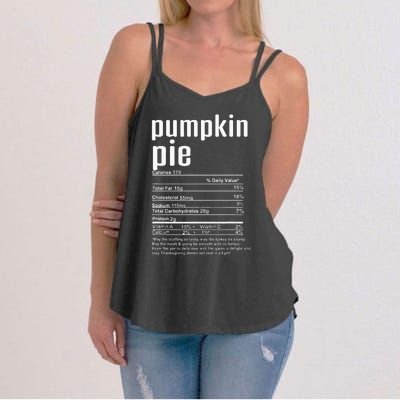 Thanksgiving Christmas Pumpkin Pie Nutritional Facts Women's Strappy Tank