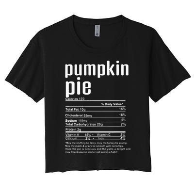 Thanksgiving Christmas Pumpkin Pie Nutritional Facts Women's Crop Top Tee