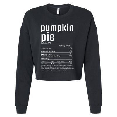 Thanksgiving Christmas Pumpkin Pie Nutritional Facts Cropped Pullover Crew