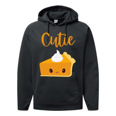 Thanksgiving Cutie Pie Pumpkin Pie Performance Fleece Hoodie