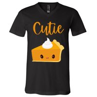 Thanksgiving Cutie Pie Pumpkin Pie V-Neck T-Shirt