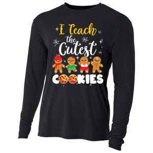 Teacher Christmas Pajamas I Teach The Cutest Little Cookies Cooling Performance Long Sleeve Crew