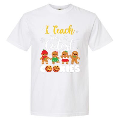 Teacher Christmas Pajamas I Teach The Cutest Little Cookies Garment-Dyed Heavyweight T-Shirt