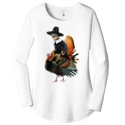 Thanksgiving Cat Pilgrim Costume Thanksgiving Turkey Gift Women's Perfect Tri Tunic Long Sleeve Shirt