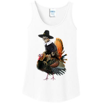 Thanksgiving Cat Pilgrim Costume Thanksgiving Turkey Gift Ladies Essential Tank