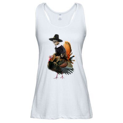 Thanksgiving Cat Pilgrim Costume Thanksgiving Turkey Gift Ladies Essential Flowy Tank