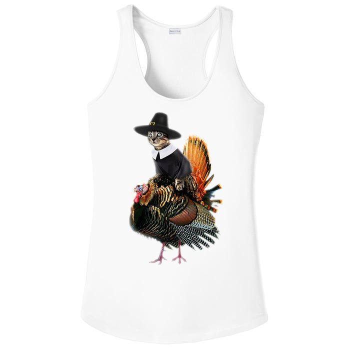 Thanksgiving Cat Pilgrim Costume Thanksgiving Turkey Gift Ladies PosiCharge Competitor Racerback Tank