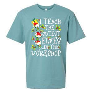 Teacher Christmas Presents I Teach The Cutest Elves Holiday Sueded Cloud Jersey T-Shirt