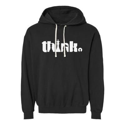 Think Chess Player Chess Game Garment-Dyed Fleece Hoodie