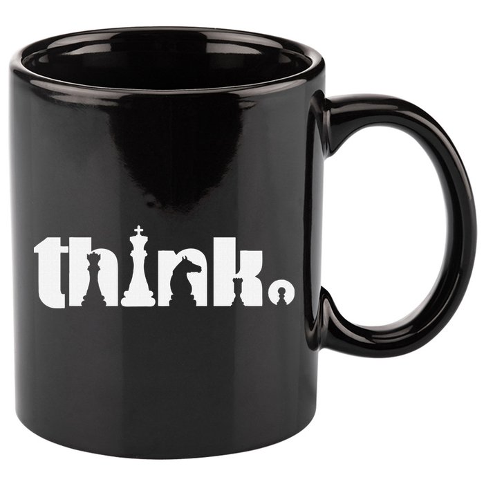 Think Chess Player Chess Game 11oz C Handle Ceramic Mug
