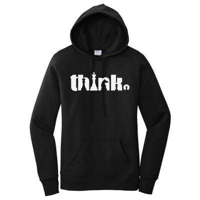 Think Chess Player Chess Game Women's Pullover Hoodie