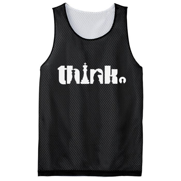 Think Chess Player Chess Game Mesh Reversible Basketball Jersey Tank