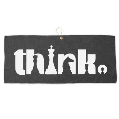 Think Chess Player Chess Game Large Microfiber Waffle Golf Towel