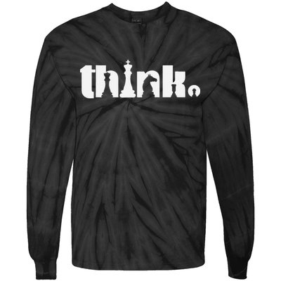 Think Chess Player Chess Game Tie-Dye Long Sleeve Shirt