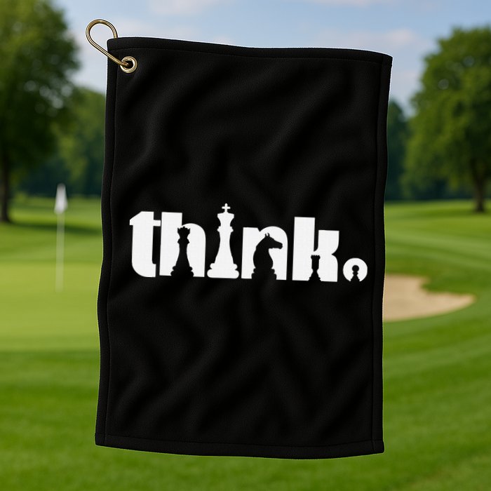 Think Chess Player Chess Game Golf Towel