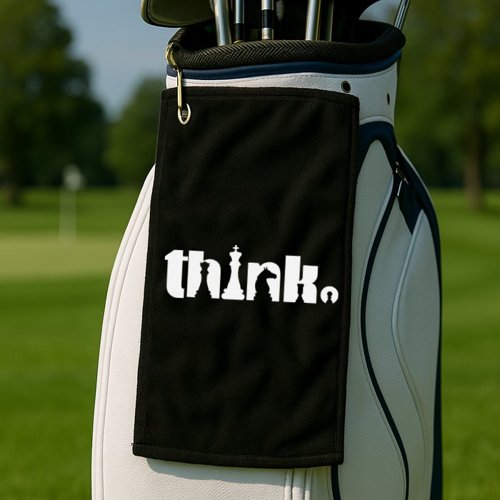 Think Chess Player Chess Game Golf Towel