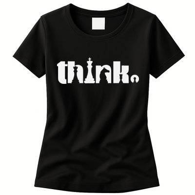 Think Chess Player Chess Game Womens T-Shirt