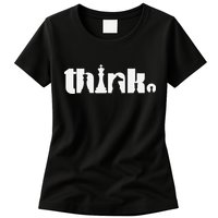 Think Chess Player Chess Game Womens T-Shirt