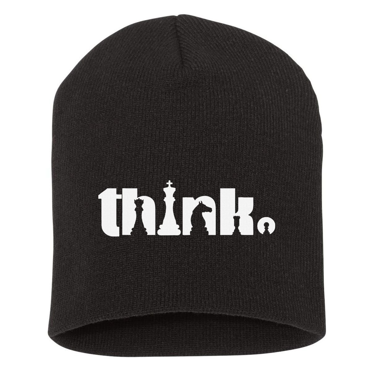 Think Chess Player Chess Game Short Acrylic Beanie