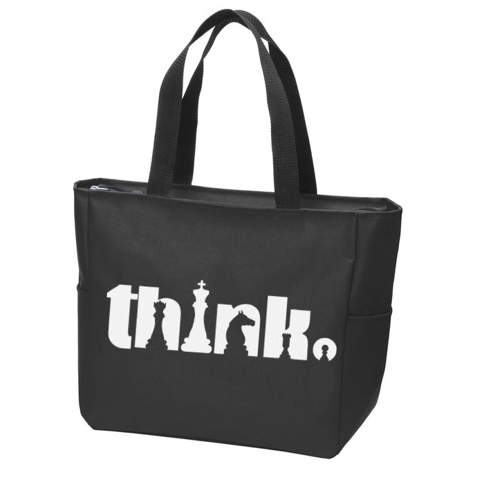 Think Chess Player Chess Game Zip Tote Bag