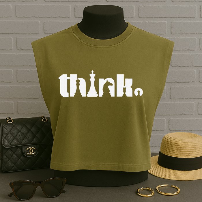 Think Chess Player Chess Game Garment-Dyed Women's Muscle Tee