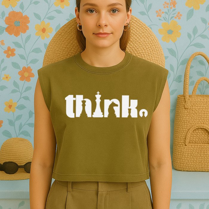 Think Chess Player Chess Game Garment-Dyed Women's Muscle Tee